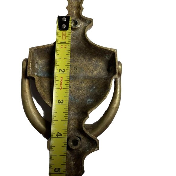 Vintage Brass Door Knocker Solid Engravable Colonial Classic Design 7.5" x 3.5" - Picture 7 of 12